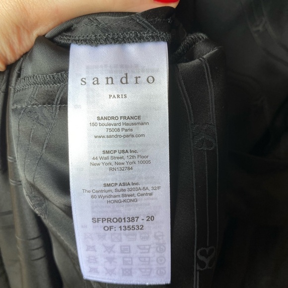 NWOT SANDRO Belted Blazer Dress - Black - Picture 7 of 12